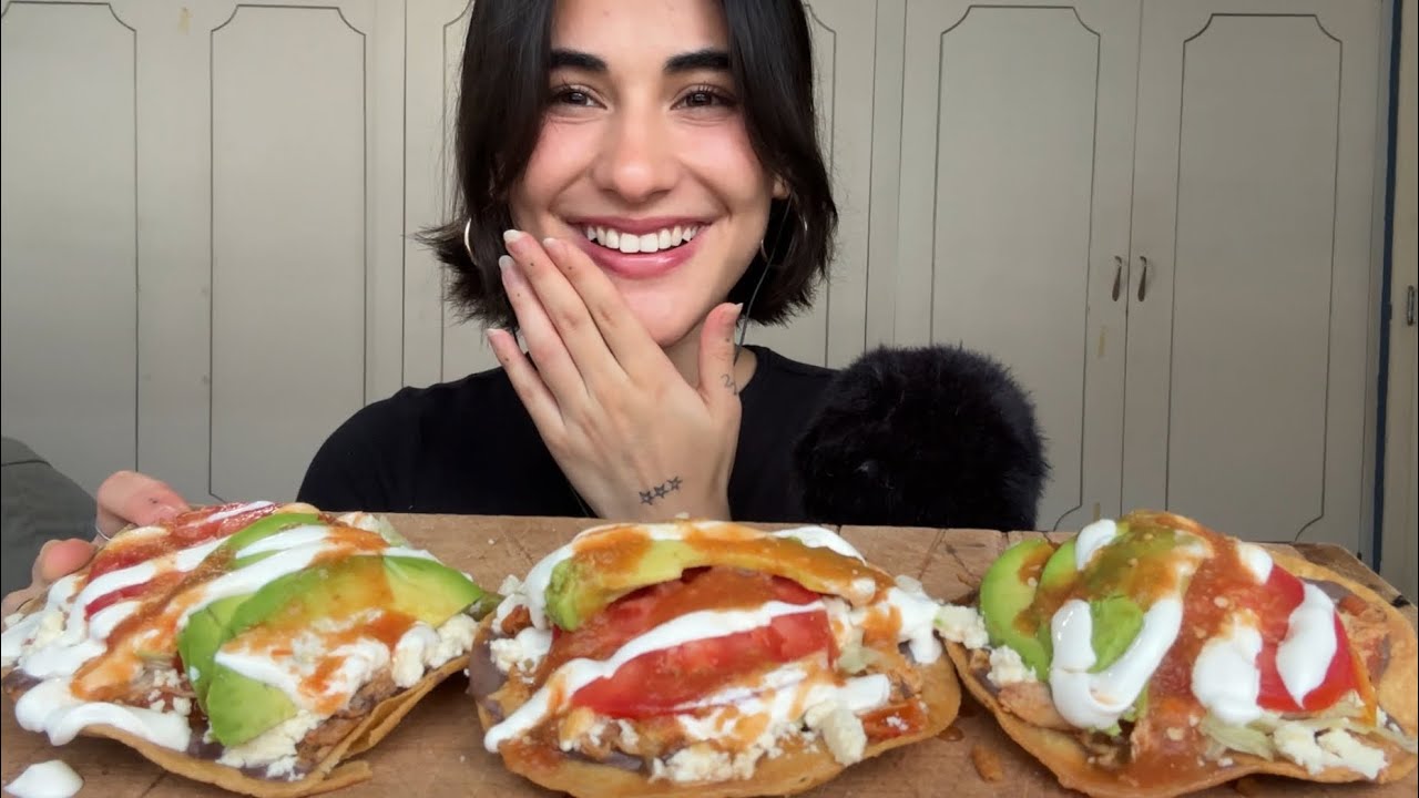 ASMR ♡ ANTOJITOS MEXICANOS (TOSTADAS) MUKBANG 