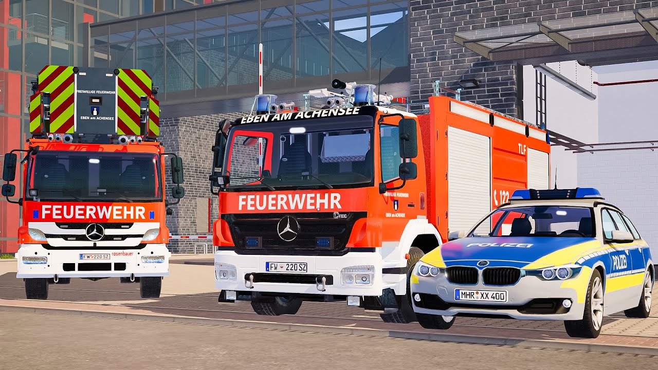 Emergency Call 112 – Pertisau Police, Fire Brigade & Ambulance Responding | Simulation 4K