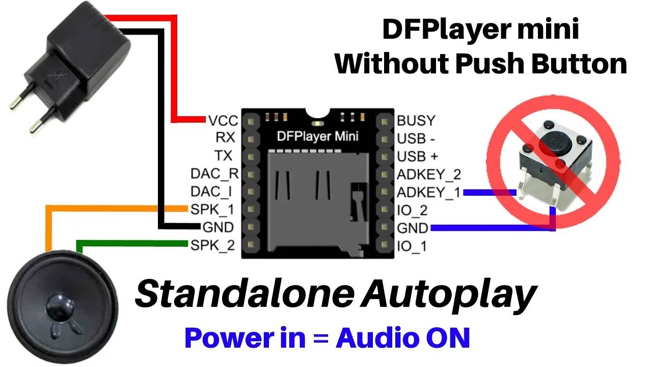 DFPlayer Mini Standalone AutoPlay | Питание = Воспроизведение аудио