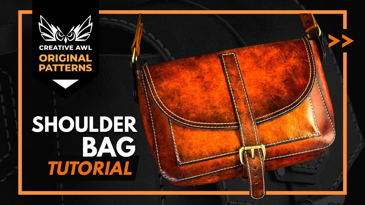 HOW TO MAKE A LEATHER SHOULDER BAG. Making Leather messenger Bag with PATTERN