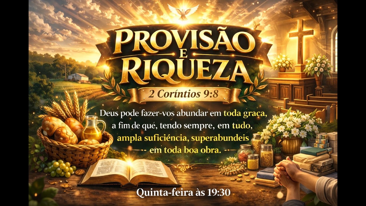 ✨ CULTO AO VIVO | PROVISÃO E RIQUEZA | 2 Coríntios 9:8 ✨