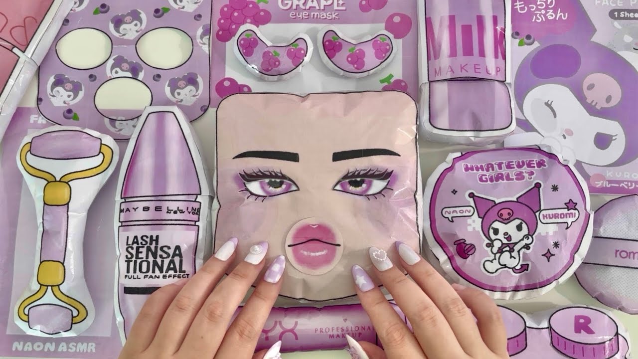 [☁️Paperdiy☁️] Roblox 로블록스 Purple💜 Skincare & Makeup ASMR | Satisfying | Squishy | papercraft