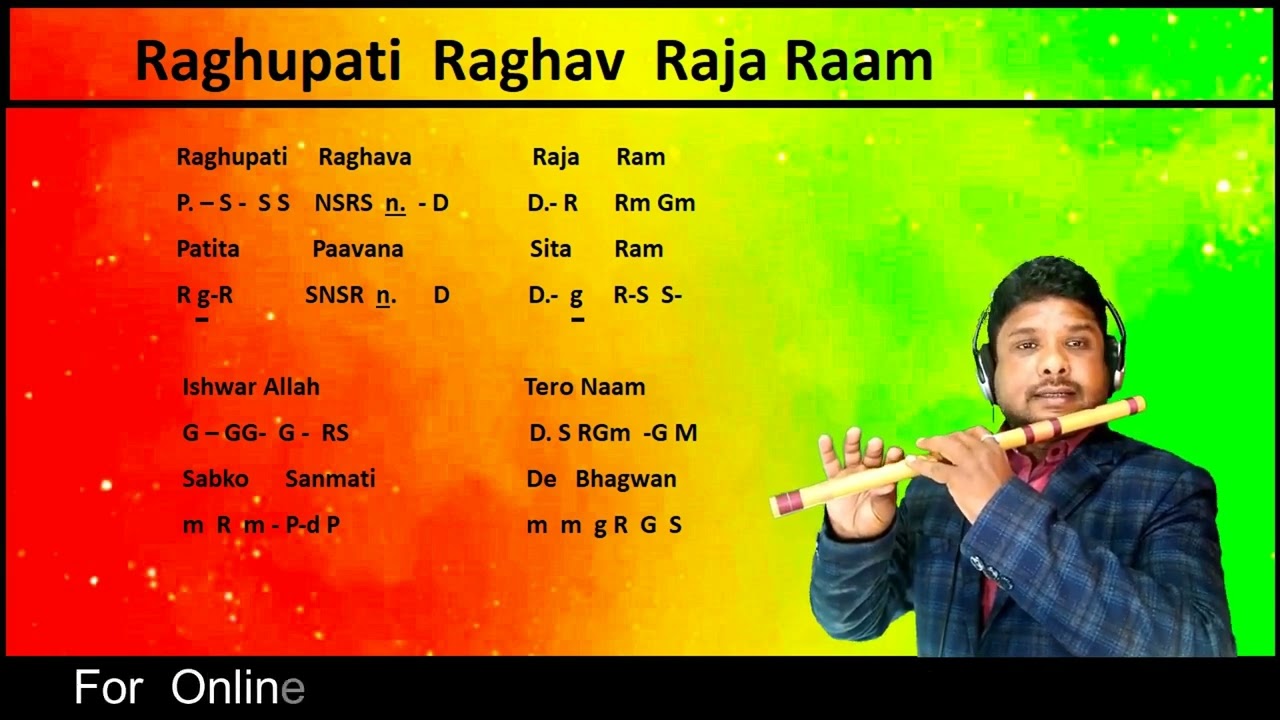 Raghupati Raghava Raja Ram Bhajan Flute Tutorial | Easy Notes for Beginners | Indian Flute Lesson