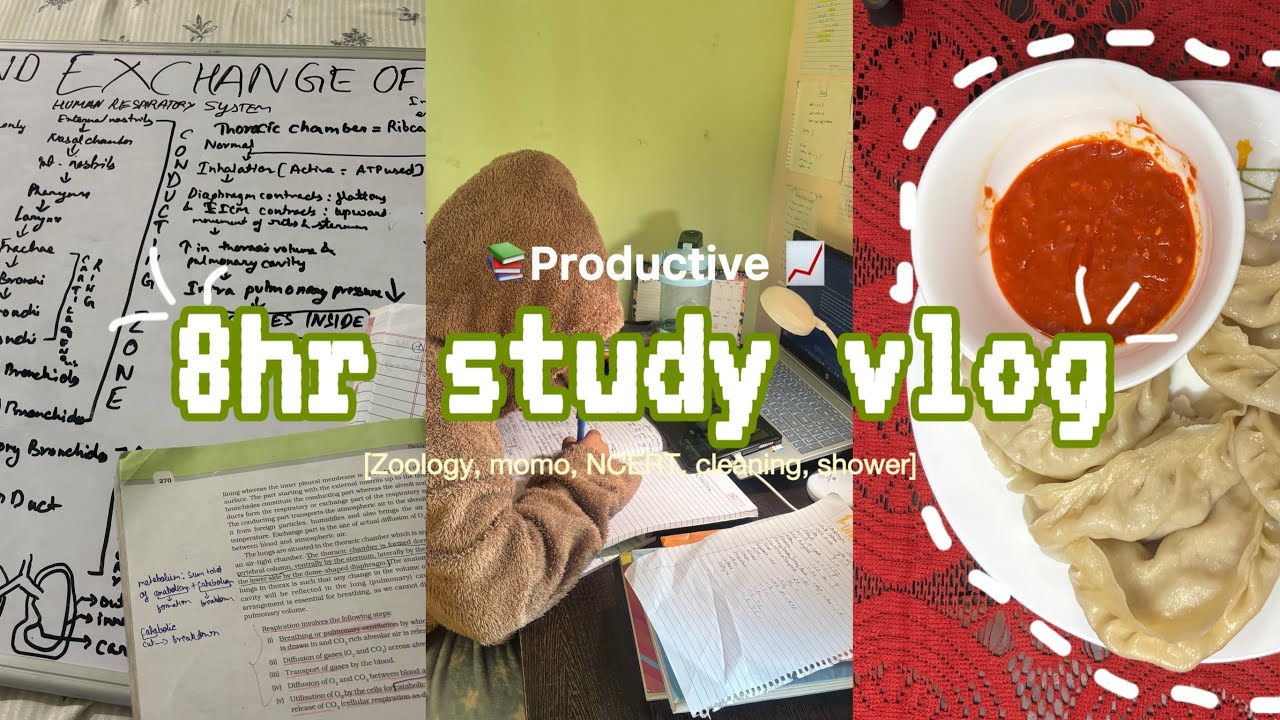 8HRS STUDY VLOG  | class 11 science productive study vlog 🎧📚| a day in my life in India 🎀🍃