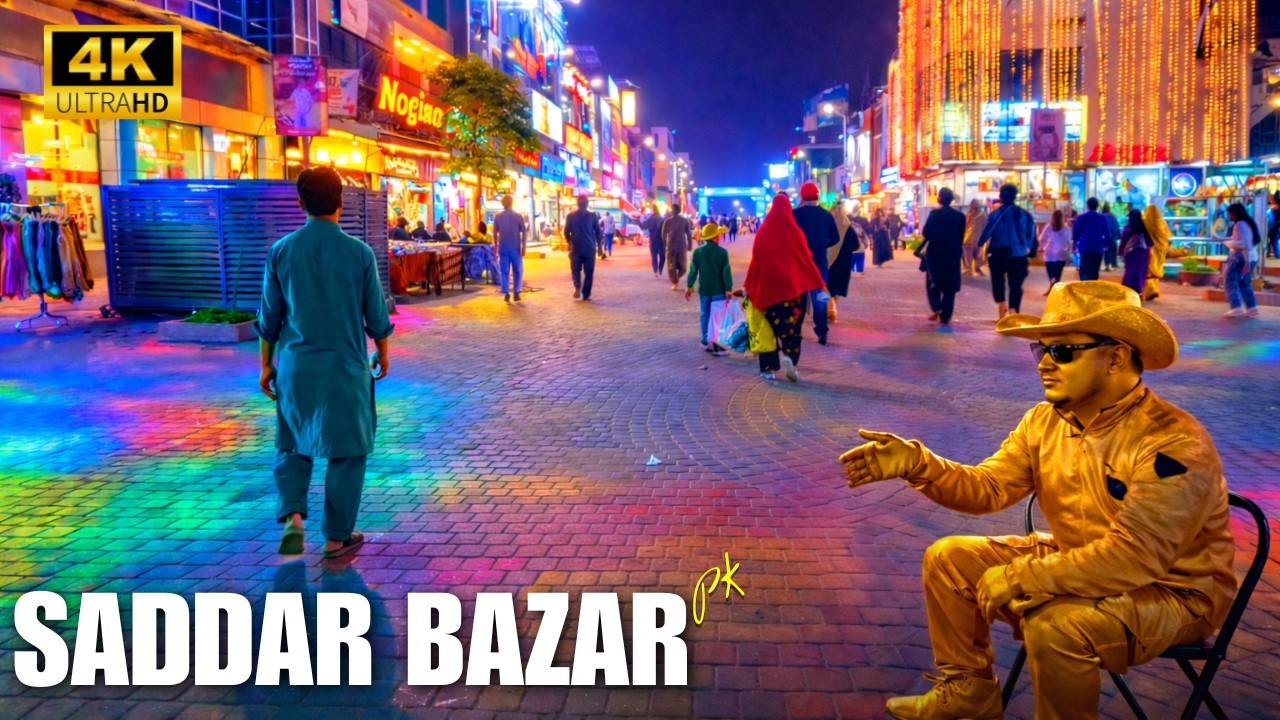 🇵🇰 Saddar Bazar Rawalpindi Night Walking Tour | Pakistan Market Life 4K
