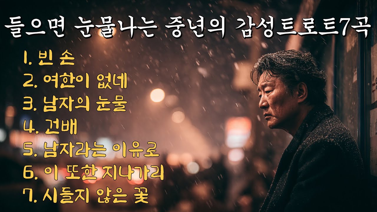 남자의 인생을 위로하는 트로트 명곡 Best 7곡 - 당신의 삶을 위로하는 노래