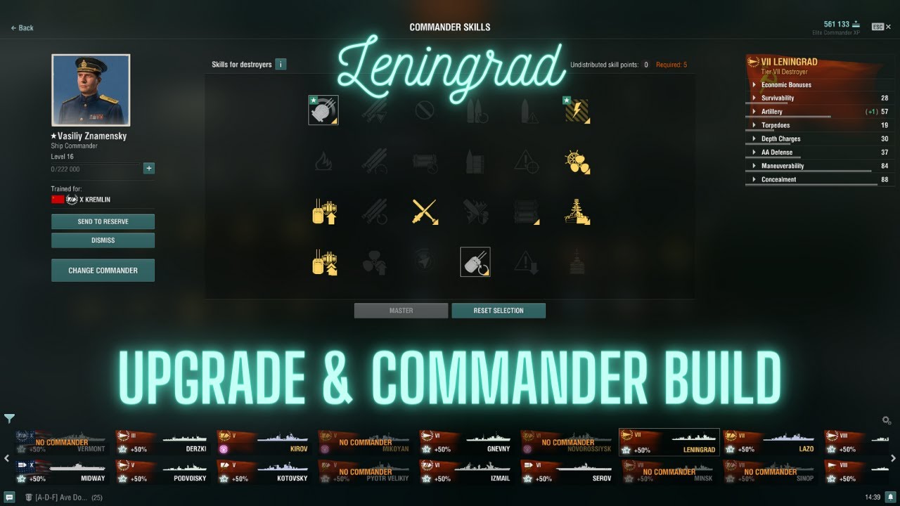 World of Warships - Leningrad: Upgrade & Commander Build