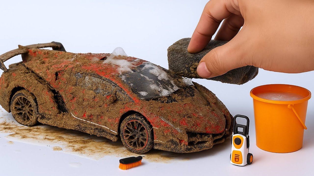 Super Realistic Cleaning of a 1:18 Lamborghini Veneno After an Extreme Off-Road Adventure 🥵