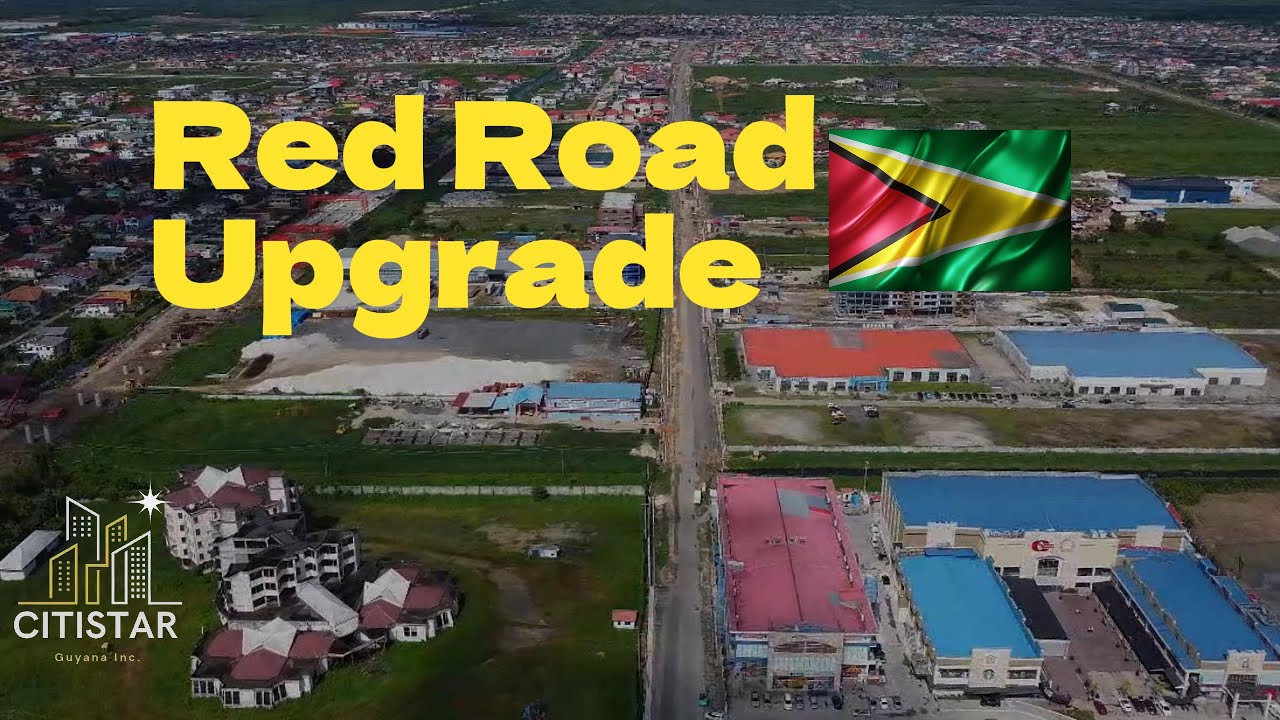 Birds Eye View of Red Road Upgrade, Providence Guyana. 4K #oneguyana #development #roadwork