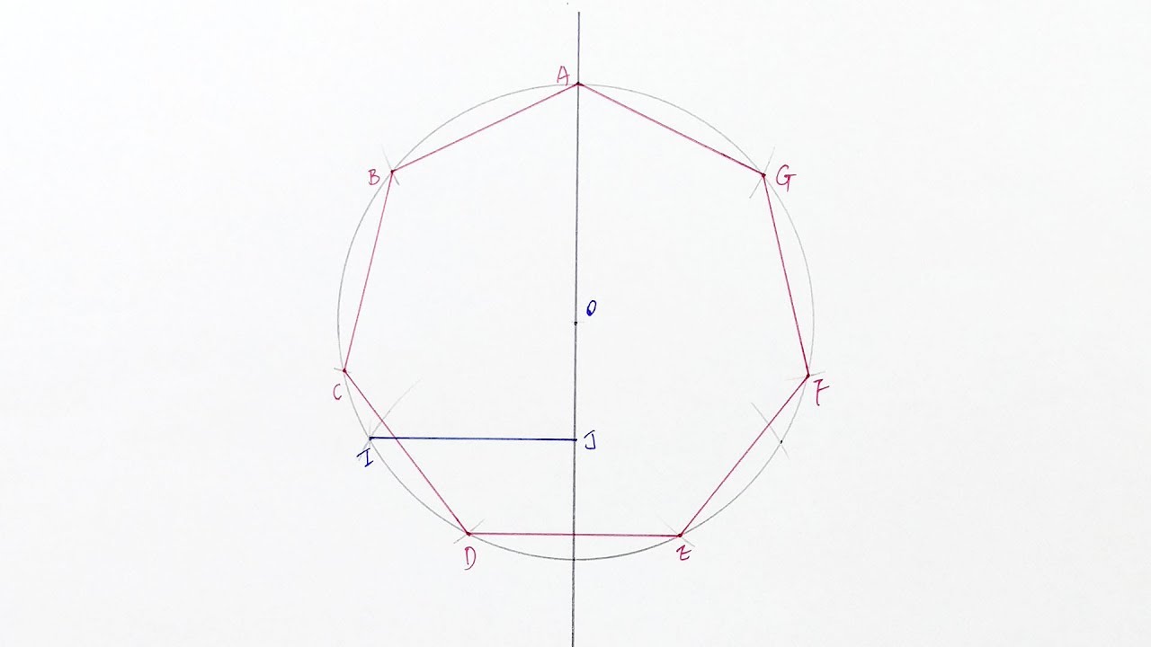 construct a regular heptagon inside a circle (Step-by-Step,Approximate drawing)
