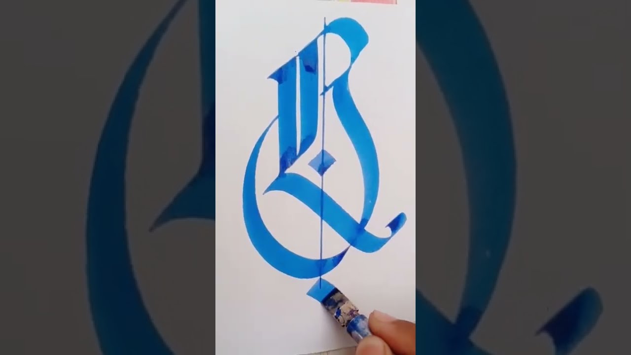 Calligraphy. Gothic letter (Q) with pilot parallel pen like and subscribe
