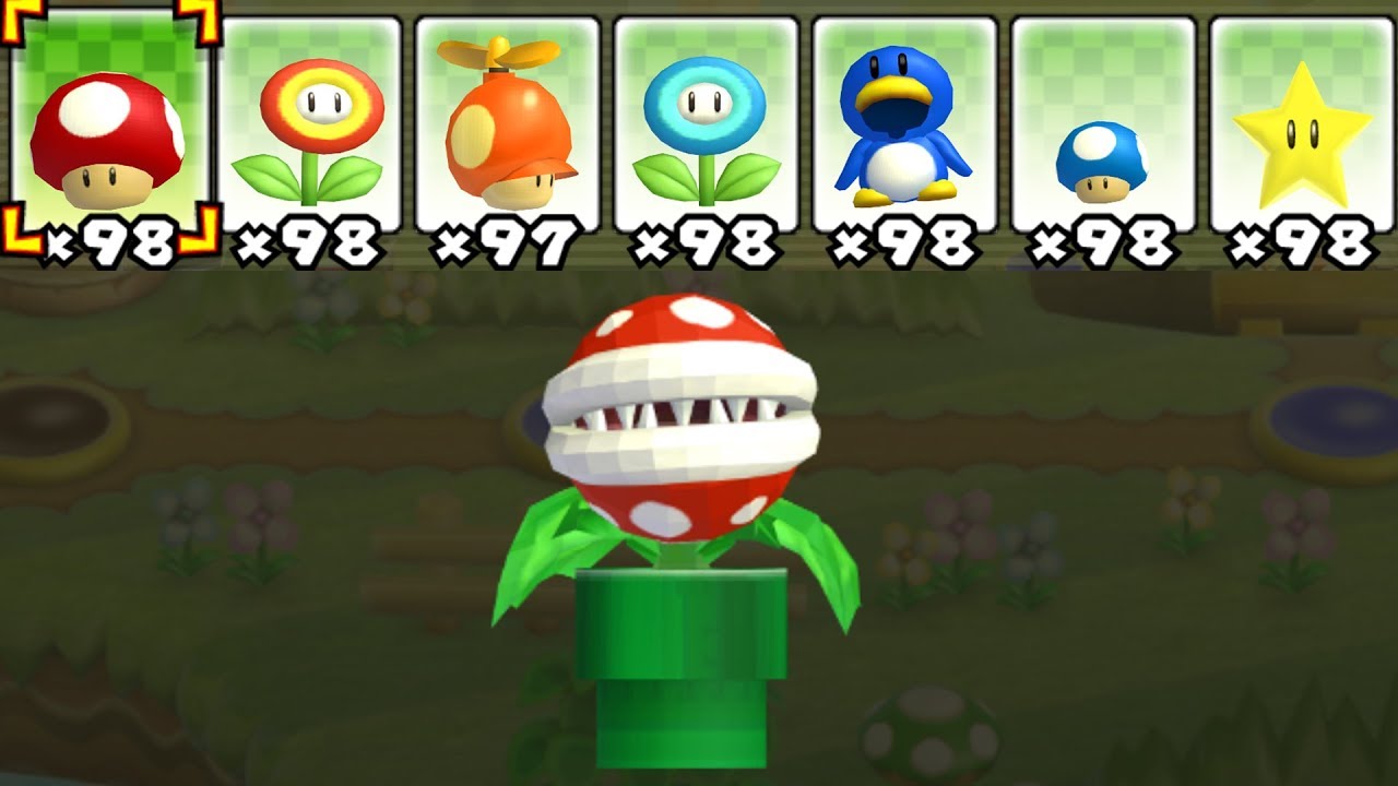 What happens when Piranha Plant uses Mario's Power-Ups?