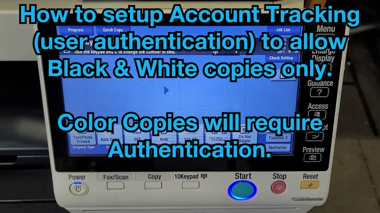 Setting up Account Track (User Authentication) on Konica Bizhub #konicaminolta