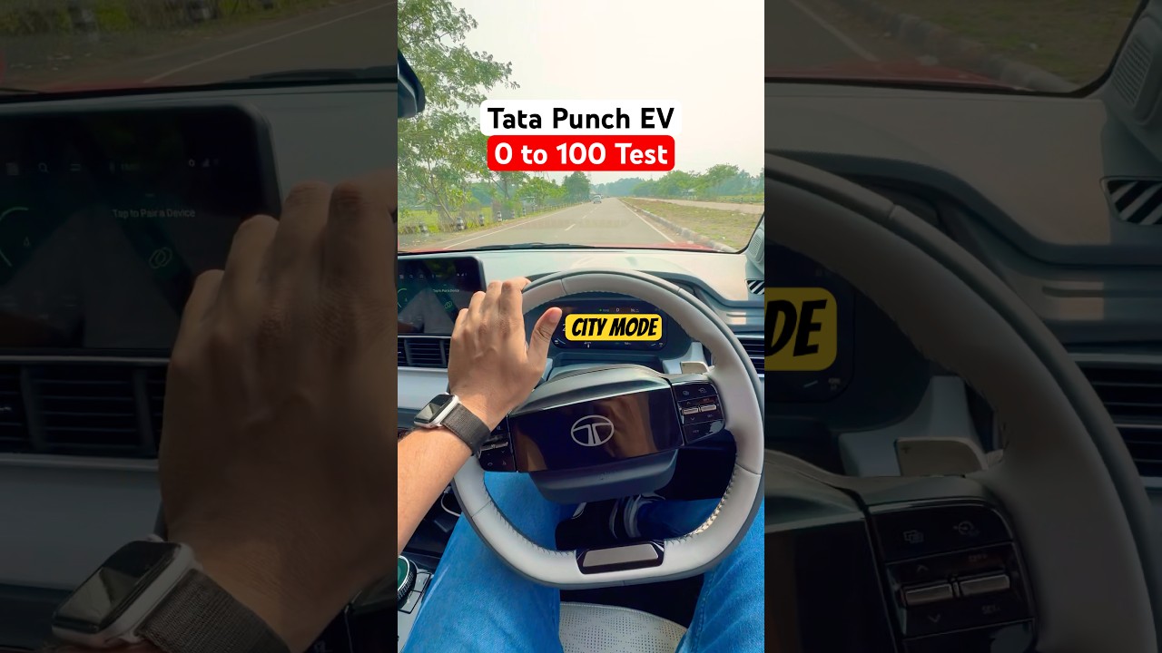 0 to 100 kmph City Mode Speed Test with Tata Punch EV 2026 #manishbhardwaj #tatamotors #shorts