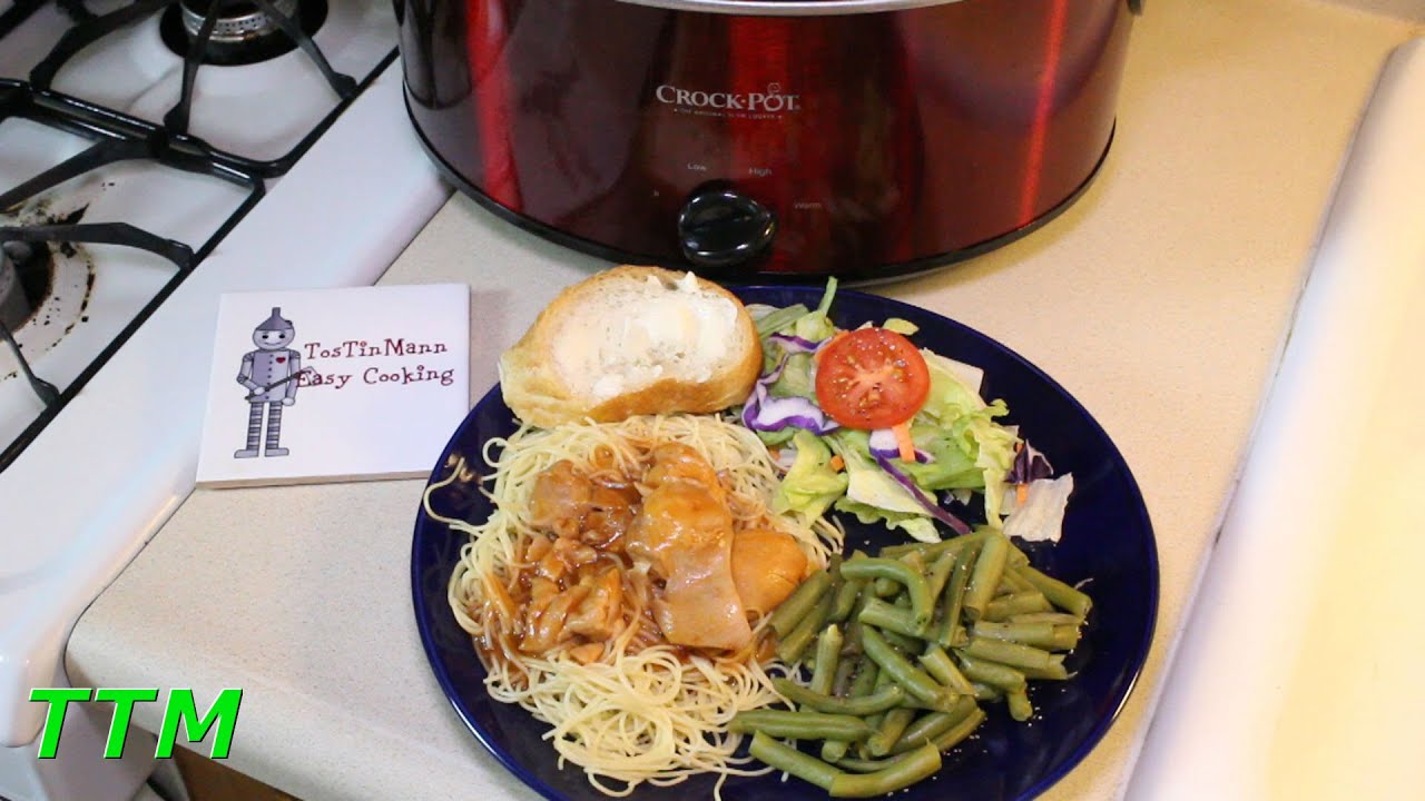 2 Ingredient Crock Pot Chicken Spaghetti~Boneless Skinless Chicken Thighs