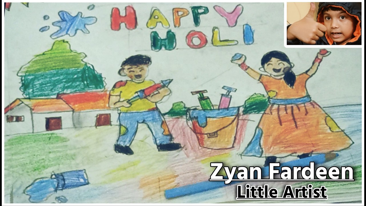 Holi image Drawing | #zyanfardeen #TheLittleArtist ||