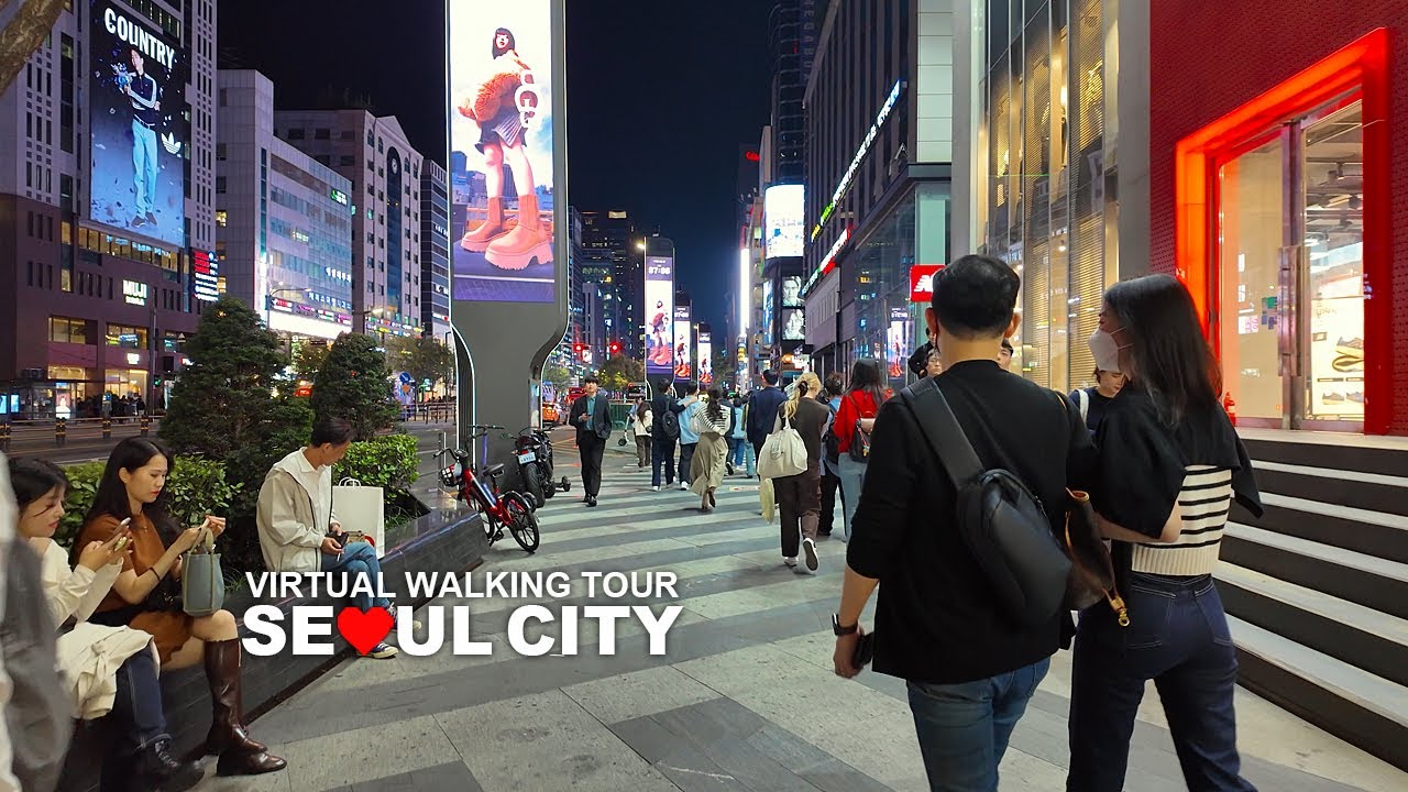 퇴근길 저녁 서울 도심풍경 - 강남 테헤란로, 강남대로 그리고 강남역 주변 저녁산책, Seoul, South Korea, Travel, 4K