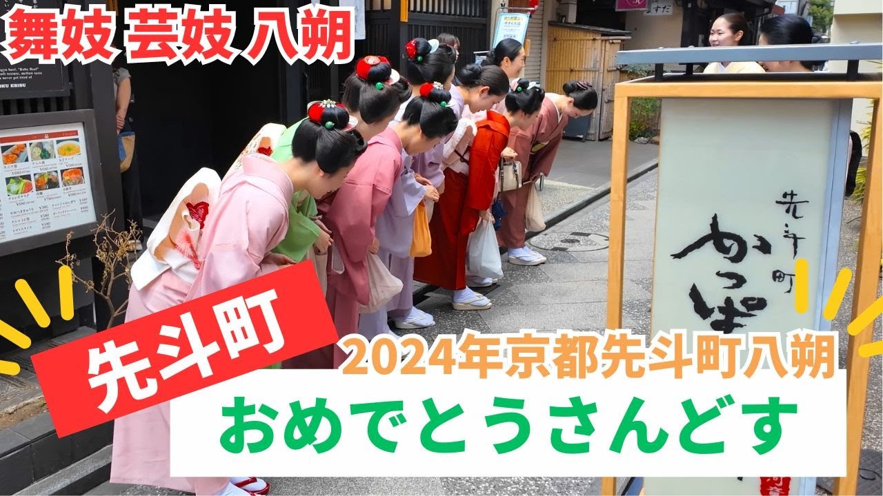 【京都舞妓】先斗町の芸舞妓さんが往くHassaku「先斗町 八朔 挨拶まわり」外国人観光客も驚く華麗な先斗町の芸舞妓さん | 