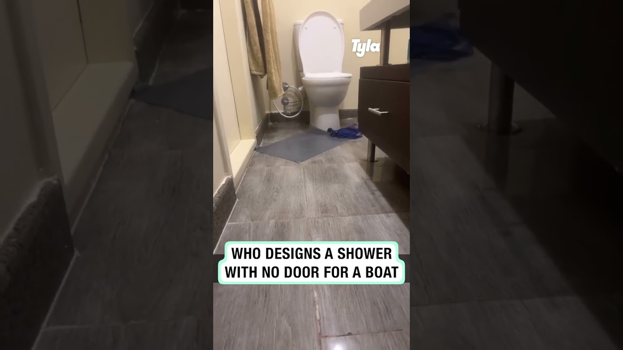 Shower on a boat hasn't got a door 😳😱 (🎥: ig/isabella.weigle)