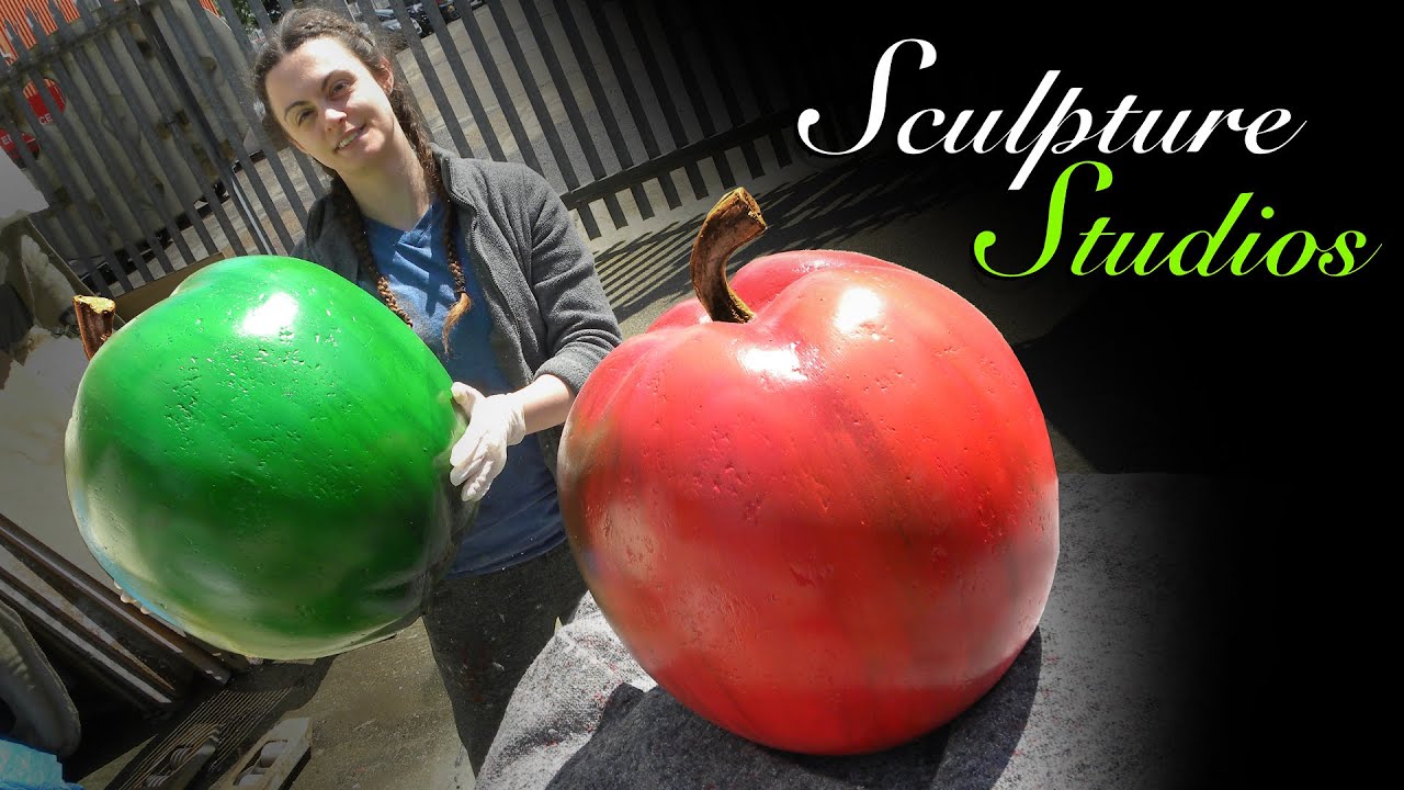 Giant Styrofoam Apple Making - Sculpture Studios