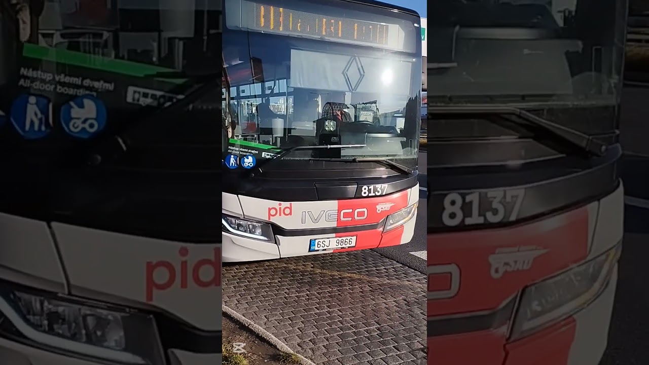 odjezd facelift ČSAD s.č Urbanwaye 8137 z Černýho mostu s trubkou.