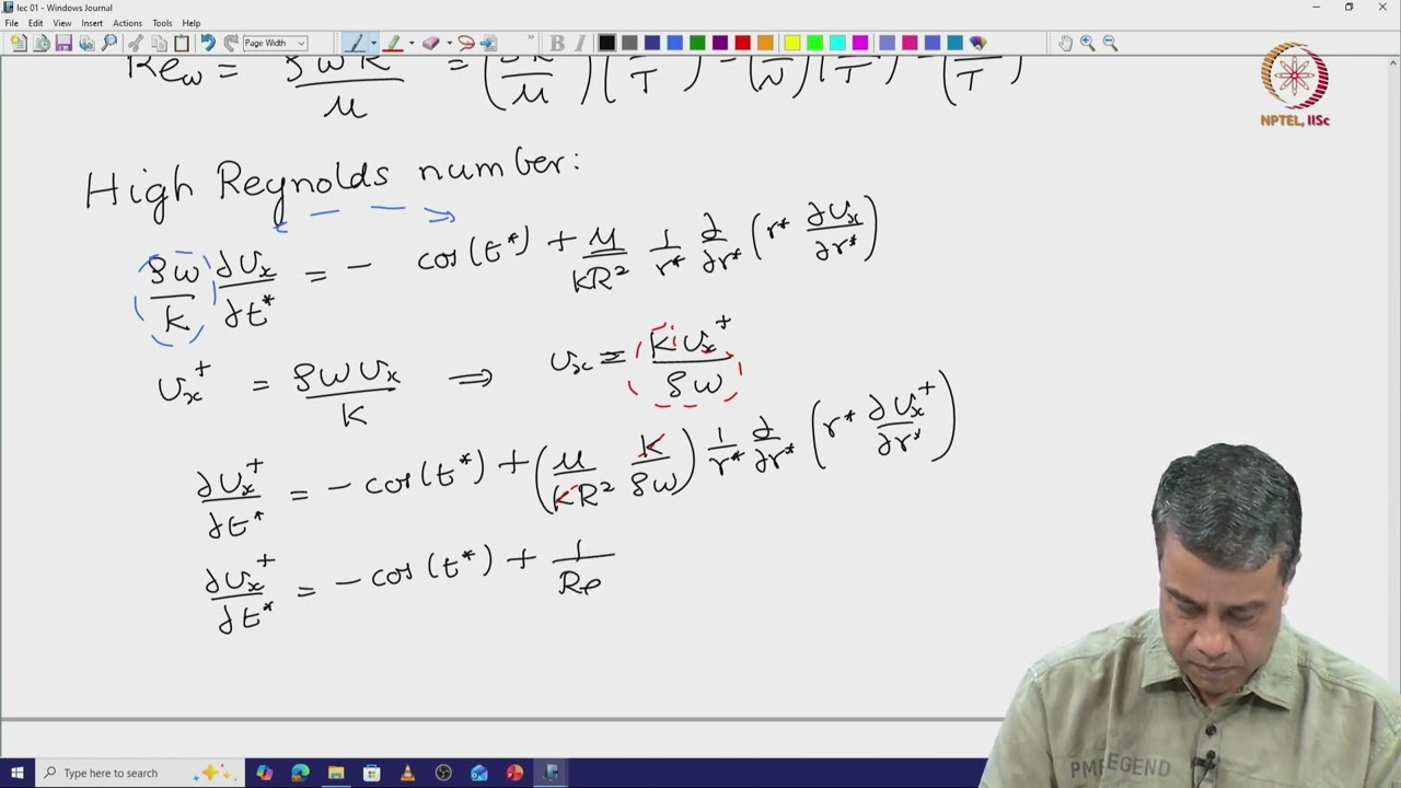 Lec 29 Oscillatory flow in a pipe: High Reynolds number.