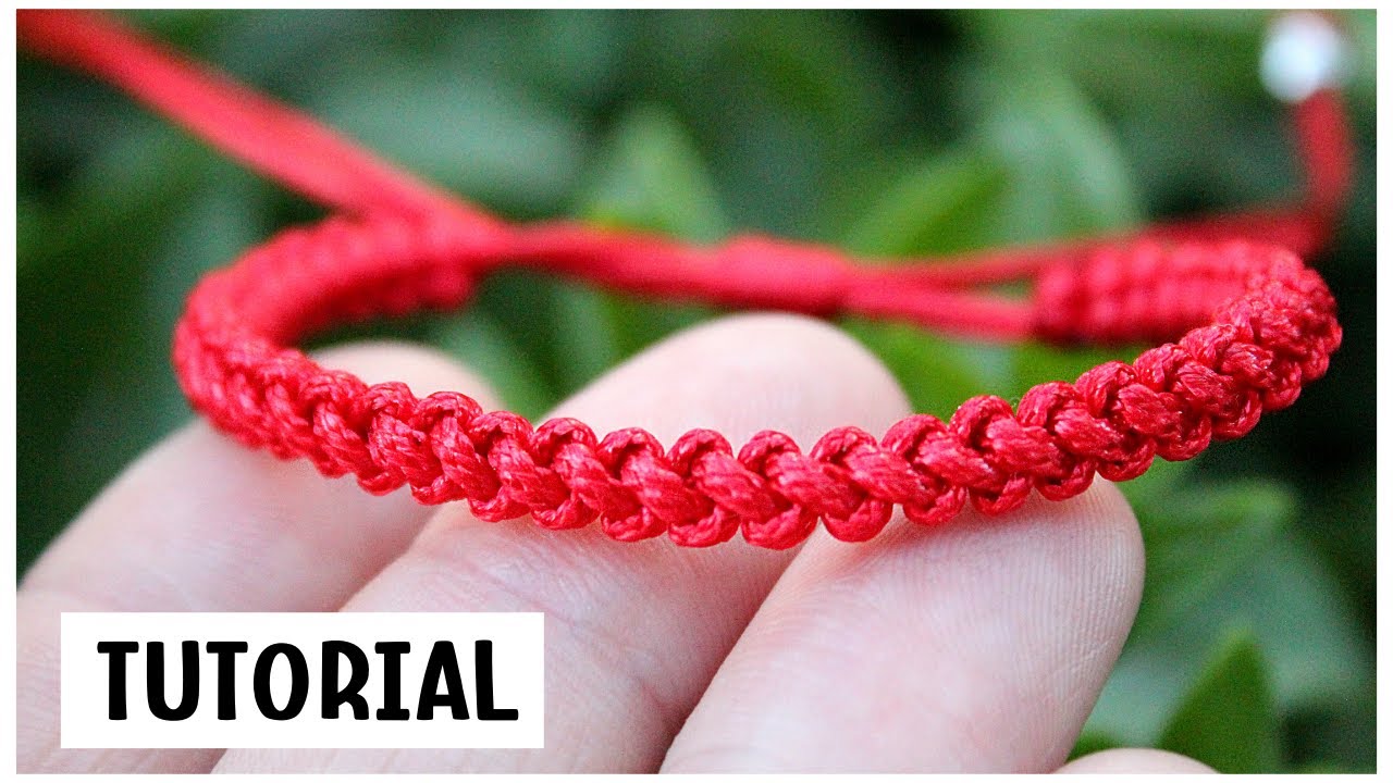 PULSERA ROJA facil de hacer en minutos! con nudo MACRAME REVOLUCIONARIO