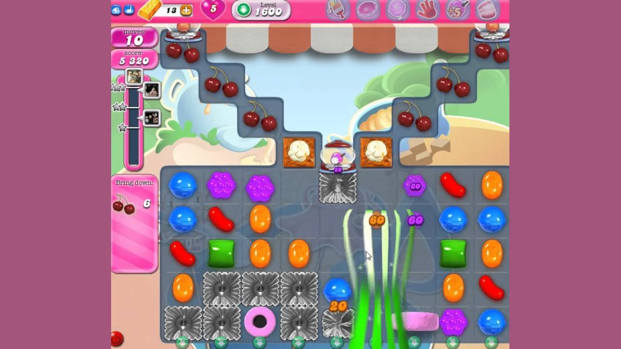 Candy Crush Saga Level 1600  -  no boosters