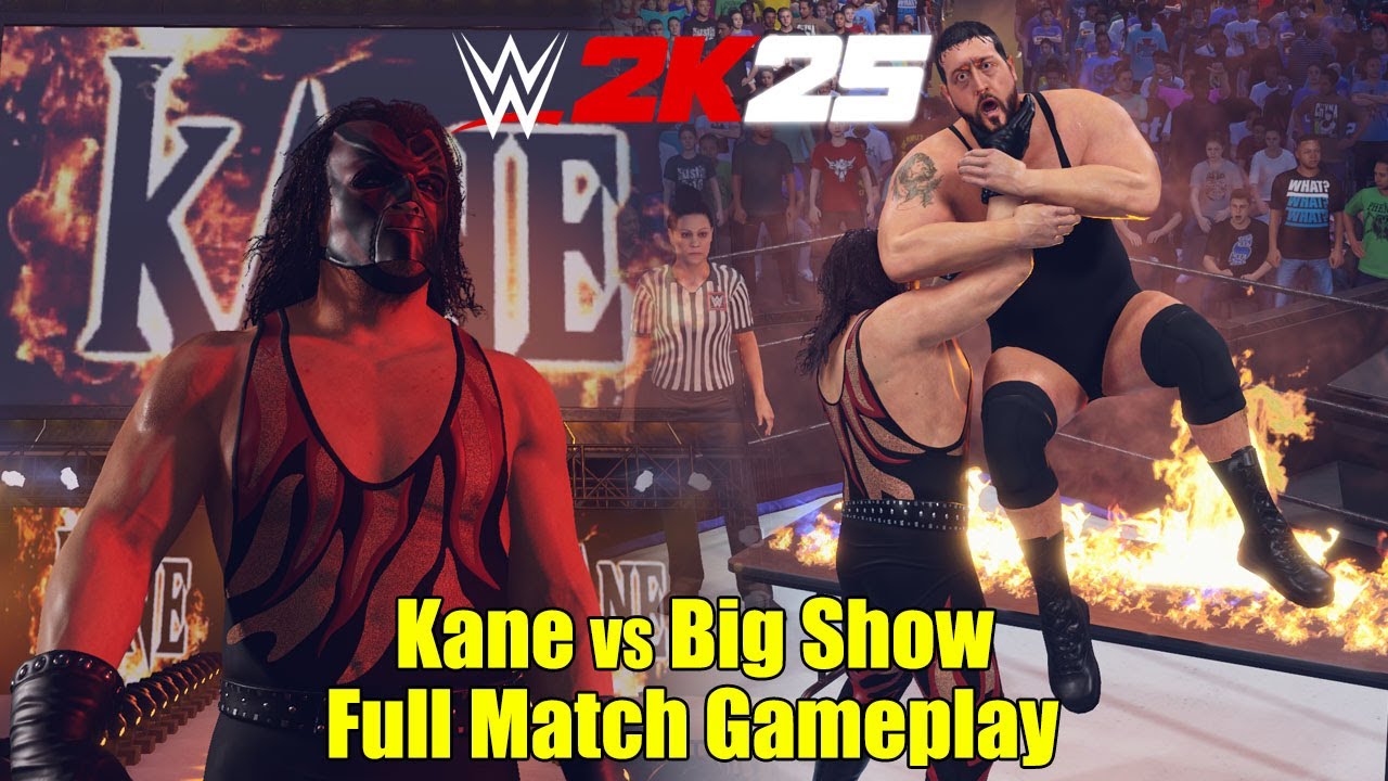 WWE 2K25 Кейн против Биг Шоу - Полный игровой процесс матча
