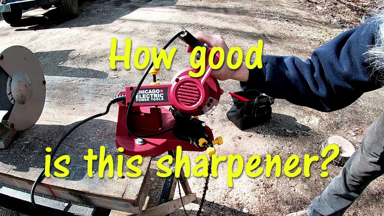 Before and after test of the the Harbor Freight chainsaw sharpener? Let's see how it did.