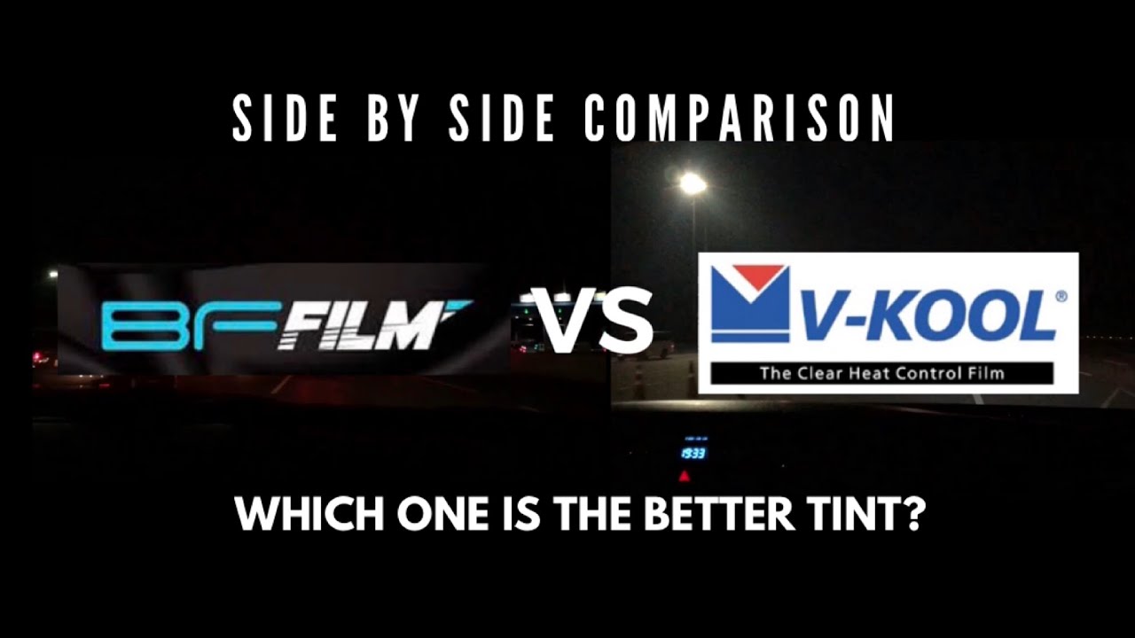 BF FILM CERAMIC TINT vs V-KOOL TINT at NIGHT (Side by side comparison)