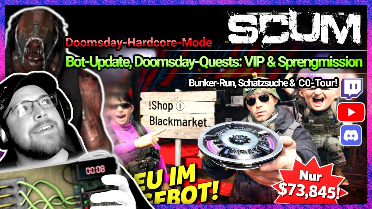 🔞 SCUM 🔥 Neue Bot-Features, C0-Run, HARDCORE-VIP Doomsday-Quests! 🔥 Stream Teil 2/2 vom 23.01.2026