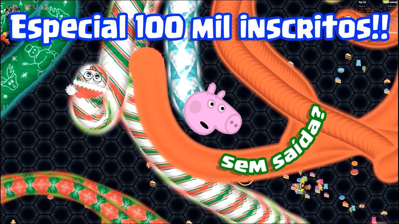 George Pig Play - joga slitherio o jogo da cobrinha EP08 - Especial de 100 mil inscritos