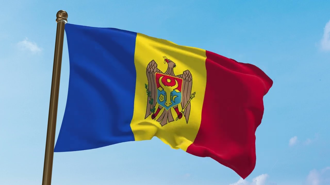 Waving Moldova Flag,  3D Animated Moldova flag Relaxation Video, Moldova independents day