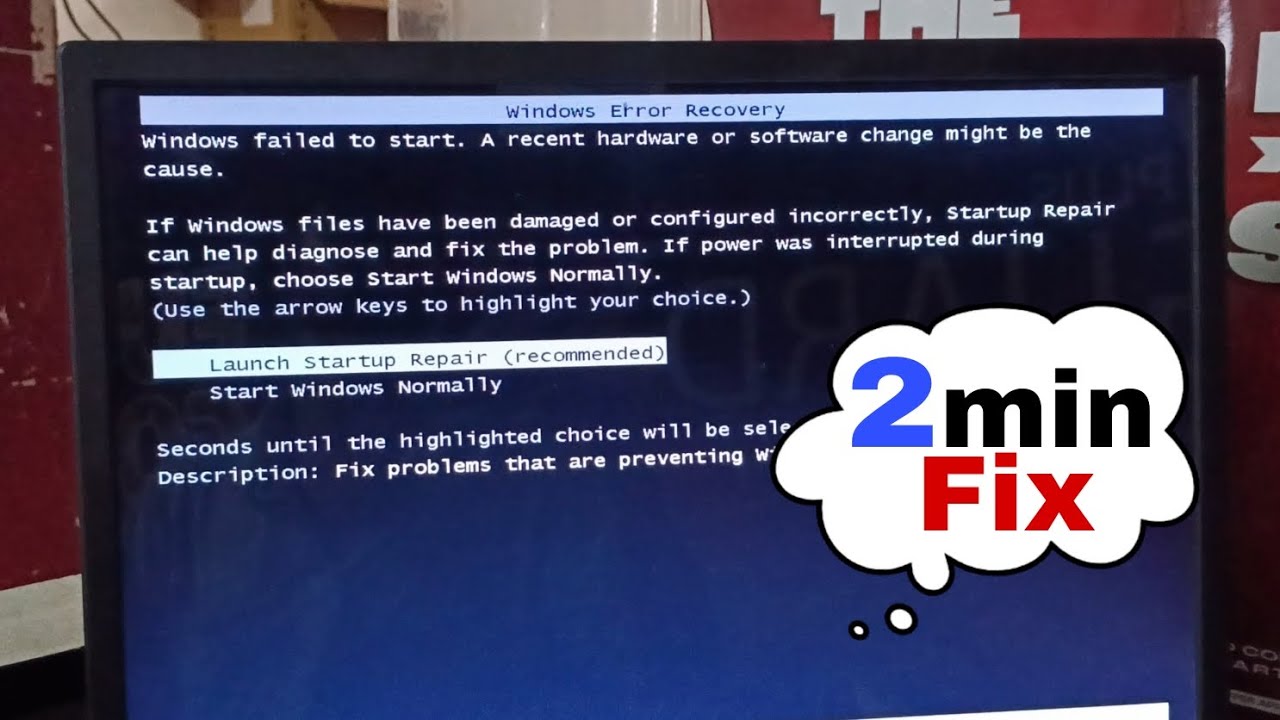 Fix - Windows failed to start A recent hardware or software change might be the cause