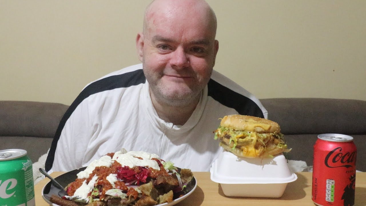 kebab and double quarter pounder burger uk mukbang