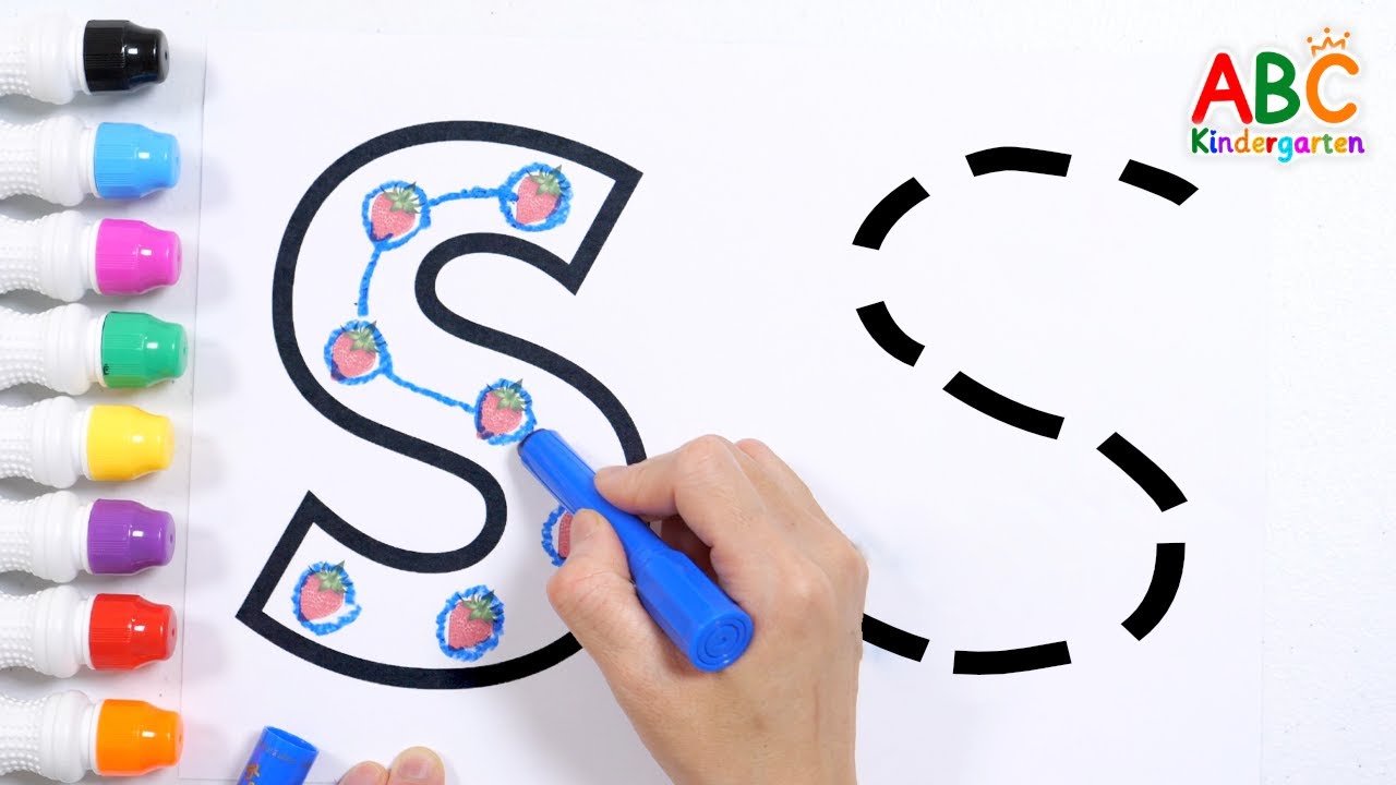 Learn the letter S with easy words | Make the letter S with blue clay | ABC for Kinder
