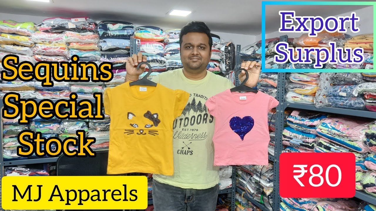 Branded Export Surplus Kidswear |Girls Sequin Tshirts | Summer Collection Girls Top wholesale mumbai