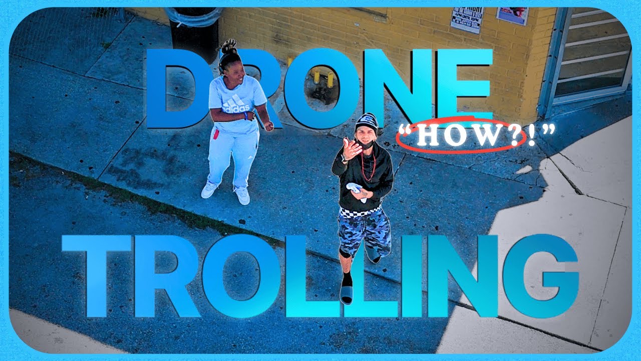 DRONE TROLLING IN THE HOOD WITH A SPEAKER!
