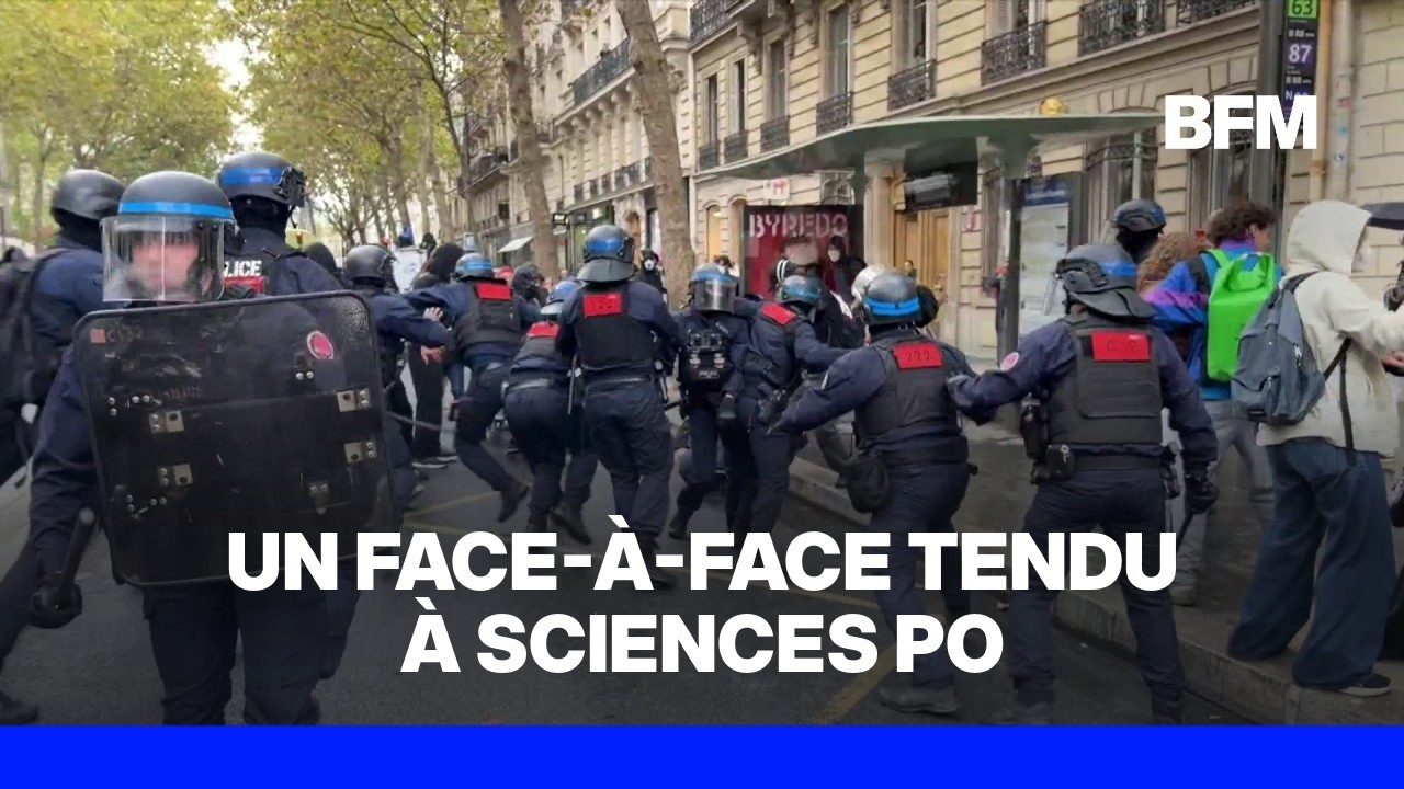 Blocage de Sciences Po: situation tr&egrave;s tendue sur le boulevard Saint-Germain