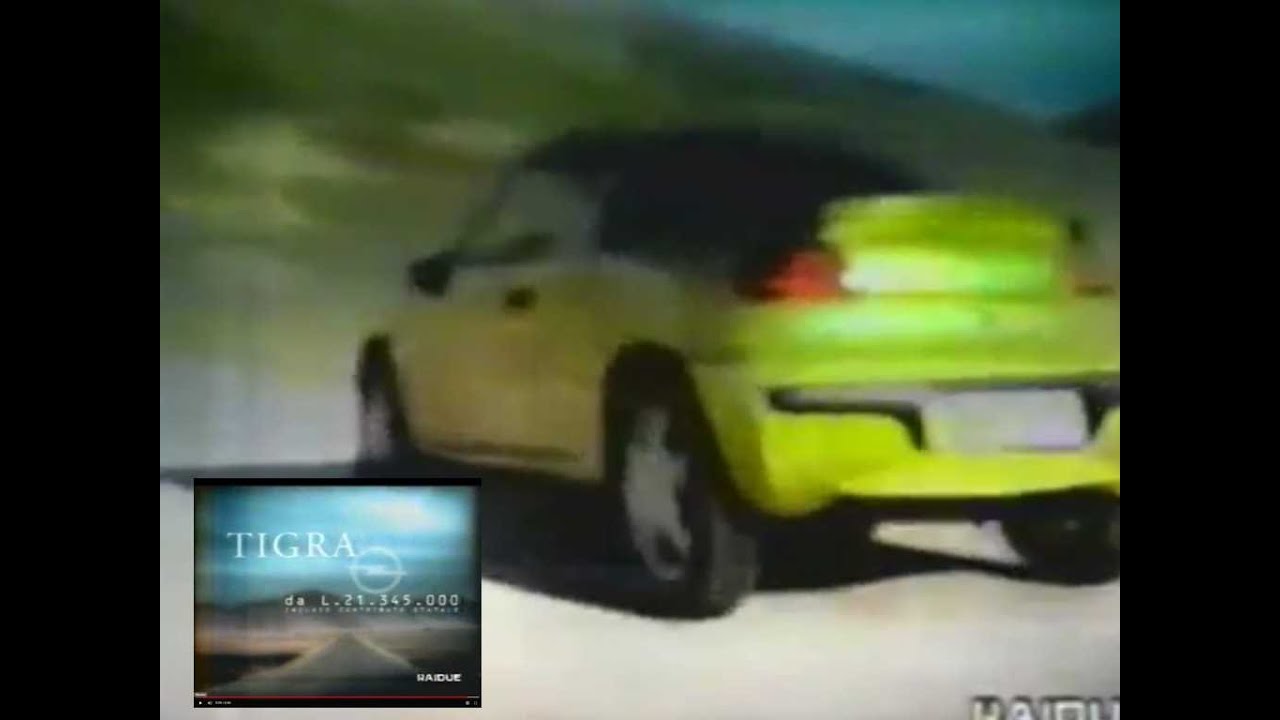 OPEL TIGRA Spot 1997 - Raidue 12 dicembre 1997 - pubblicità Auto