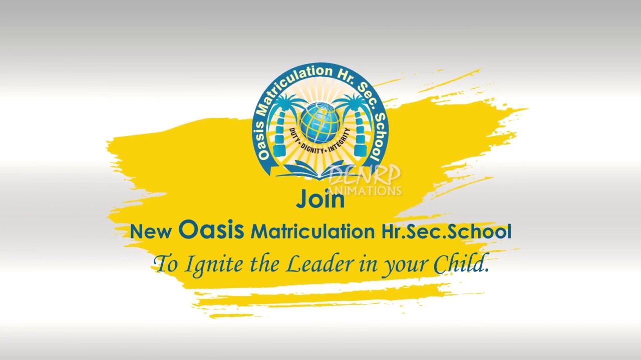 DENRP Animations.New Oasis Matriculation Hr Sec School,KTC Nagar,Tirunelveli. Ad by Nirmal