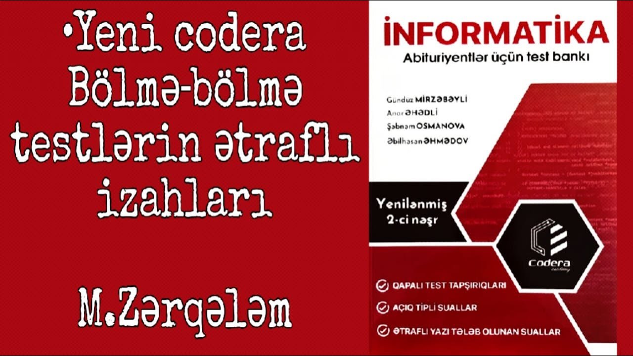 İnformatika Yeni Nəşr Codera - 1.1 Bölmə testləri