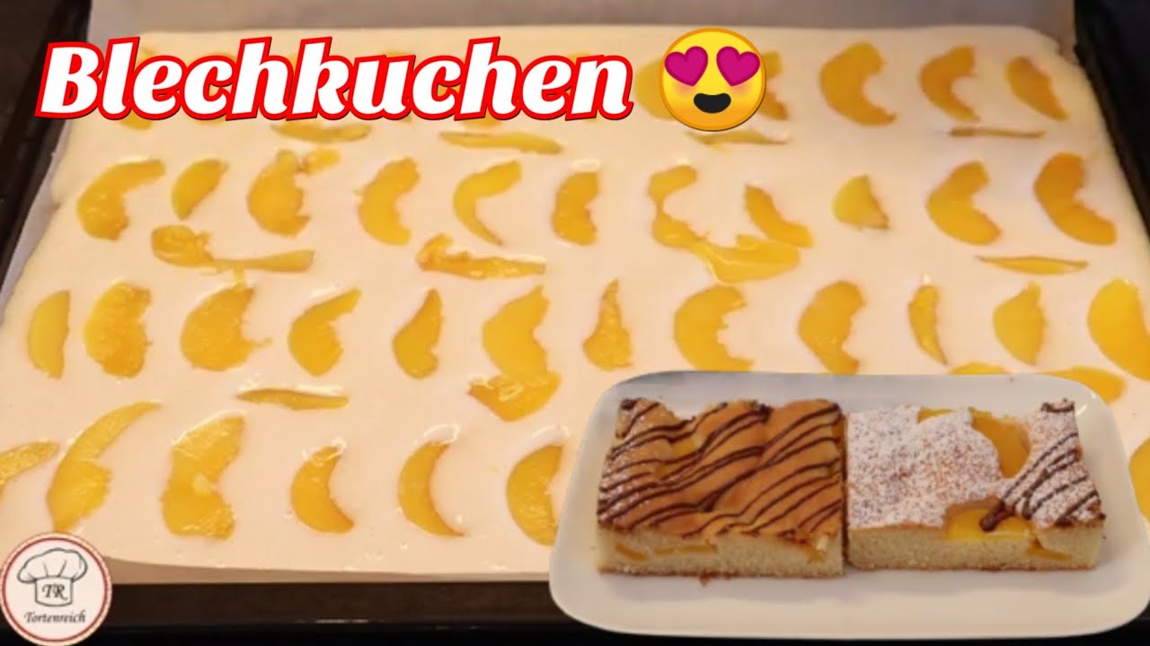 🔥Fluffigster Pfirsich Blechkuchen /Blitzrezept 😋  / so einfach u lecker