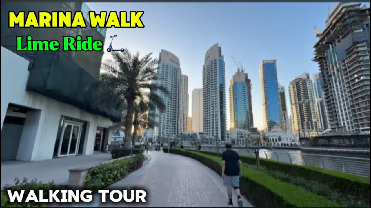 Relaxing Marina Walk Scooter Ride | Scenic Coastal Vibes in 4K #exploredubai #visitdubai
