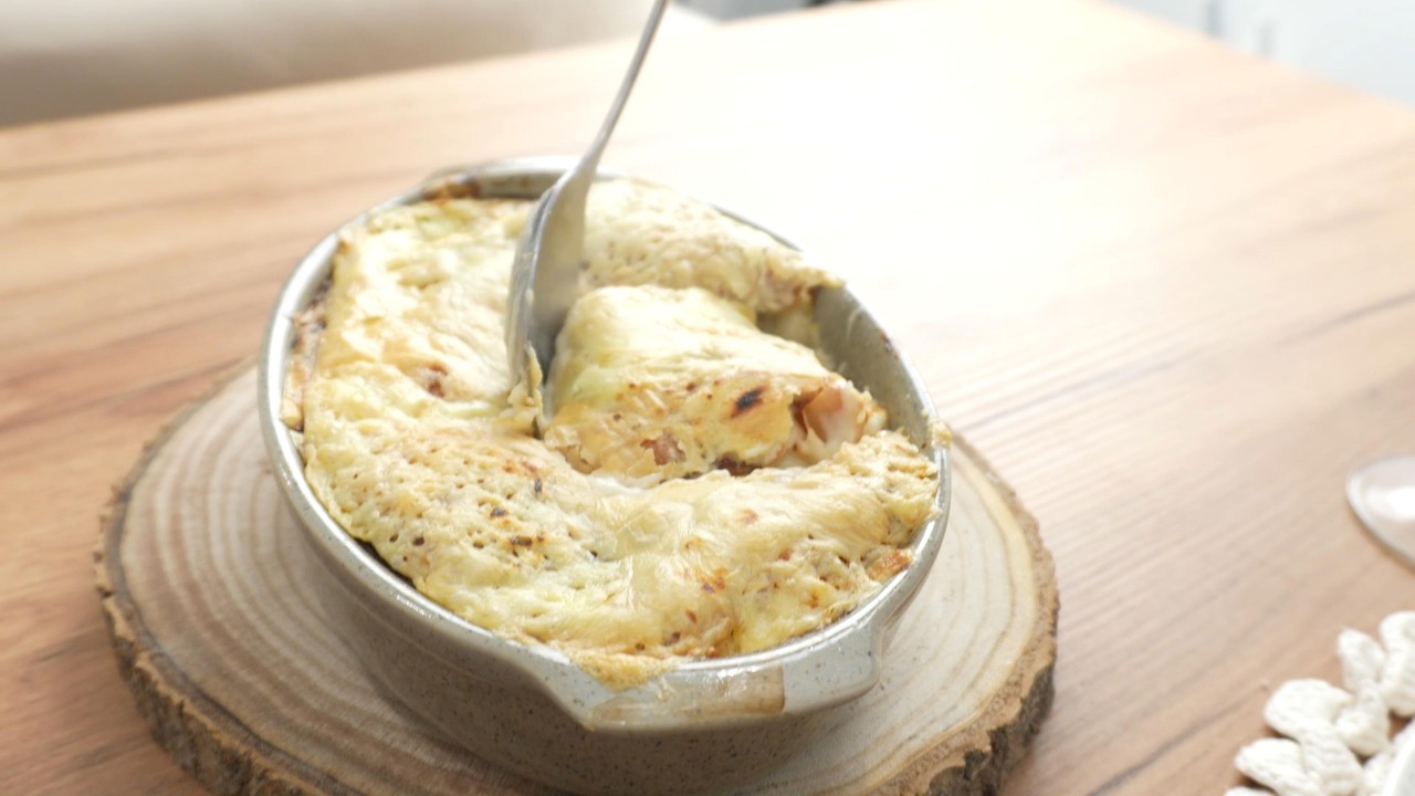 BATATA GRATINADA AO MOLHO BÉCHAMEL