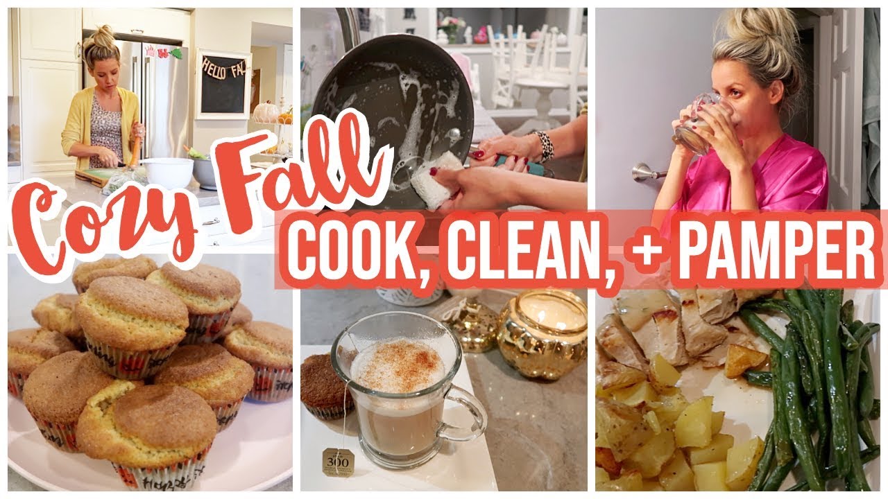 *NEW* COZY FALL NIGHT COOK WITH ME, CLEAN WITH ME, + PAMPER ROUTINE