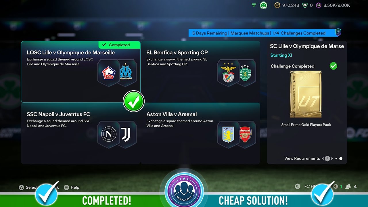 Матчи FC 26 Marquee - LOSC Lille v Olympique Marseille SBC - дешевое решение и советы