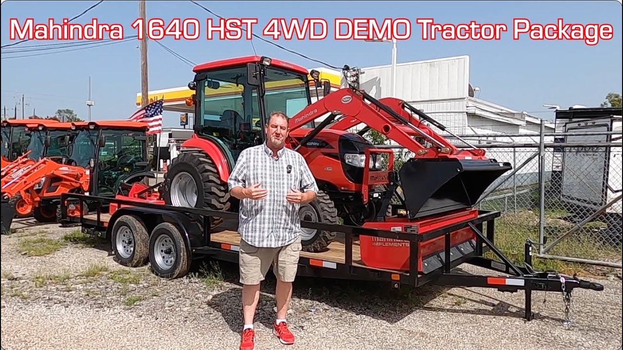Mahindra 1640 HST 4WD DEMO Cab Tractor Package With Boxblade and Slip Clutch Cutter