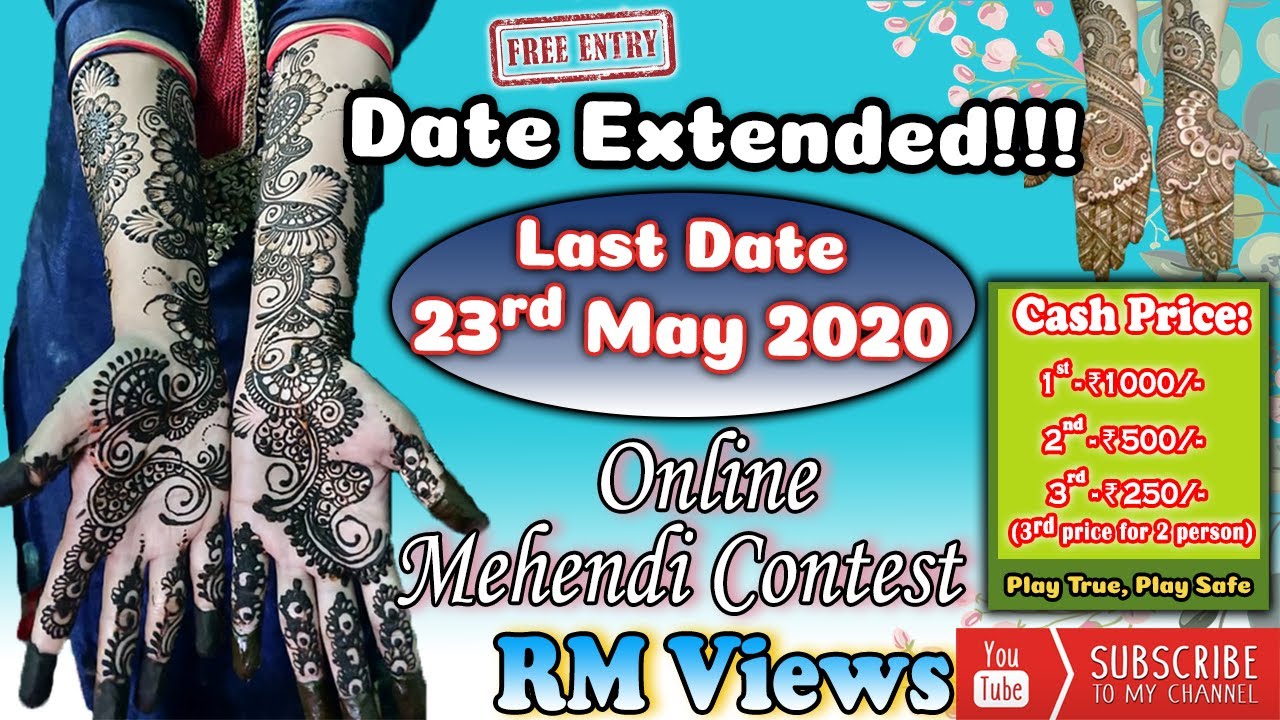 RM Views Mehendi contest Date Extended!! //Last date 23 may 2020//cash price!!